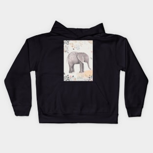 Floral Fantasy Elephant Kids Hoodie